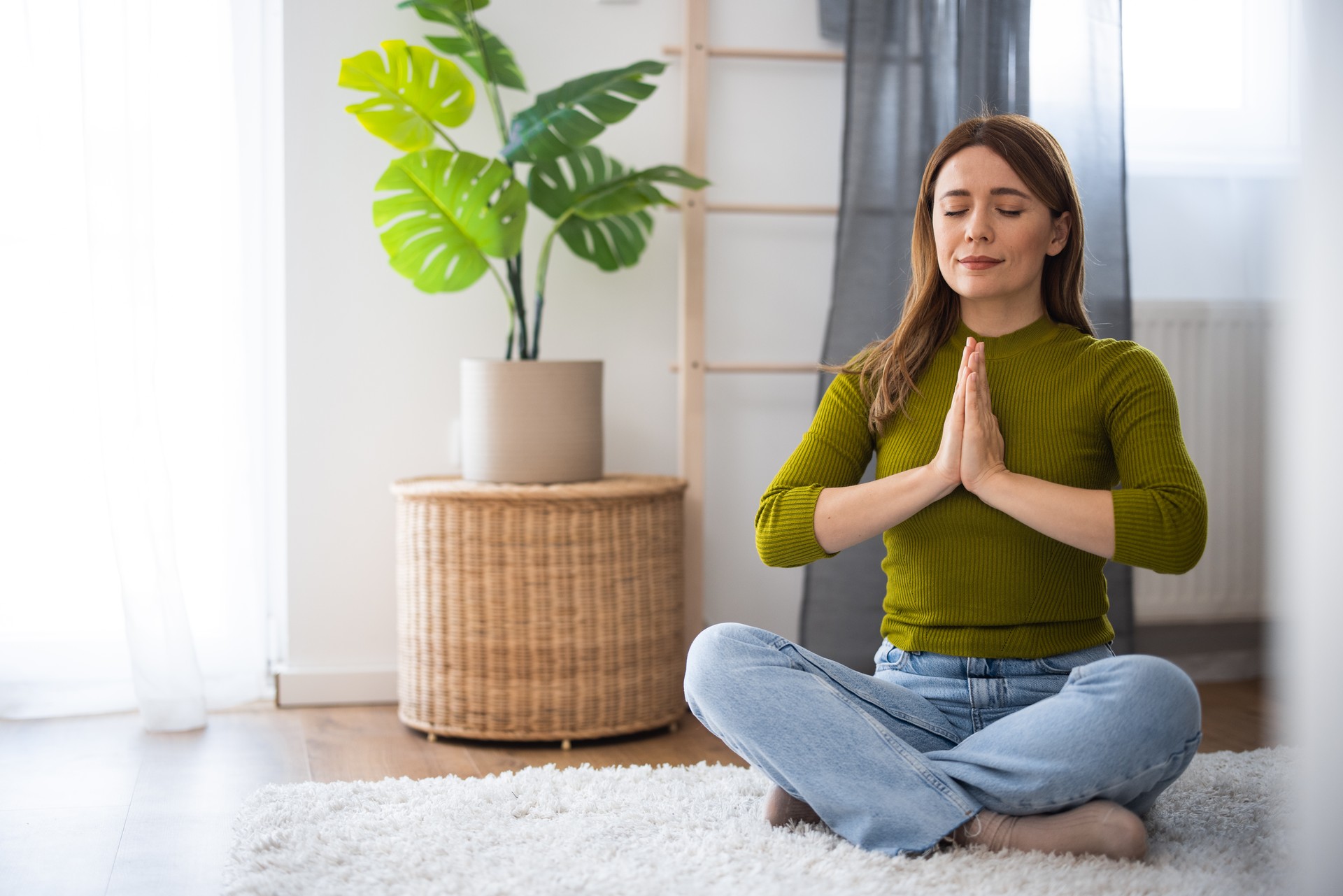 Young woman practicing yoga